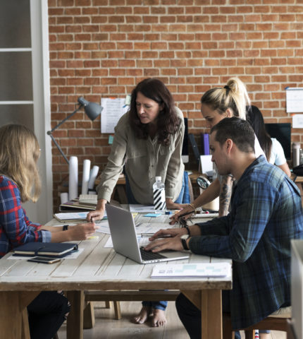 Group of diverse people having a meeting